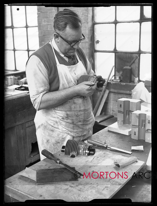 19674-01 
 Villiers engineering, Wolverhampton. Pattern making. 
 Keywords: 1959, 19674-01, August 2009, engine, glass plate, Mortons Archive, Mortons Media, Mortons Media Group Ltd., pattern making, production, scooter, scooter engine production, Straight from the plate, The Classic MotorCycle, villiers, villiers engineering, wolverhampton