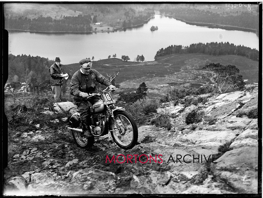 Scot 6 day 54  012 
 Scottish Six Day Trial 1954 - Jim Alves 
 Keywords: Classic Issues - Feet up in the 50s, Glass plate, Mortons Archive, Mortons Media Group, Off road