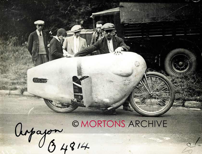 064 SFTP 02 
 Record breakers, Arpajon August 1930 - The non-supercharged Rovin-JAP 'Streamliner'. Underneath, it was simply Bill Lacey's old JAP V-twin engined Grindlay-Peerless... 
 Keywords: 2012, December, Mortons Archive, Mortons Media Group, Straight from the plate, The Classic MotorCycle