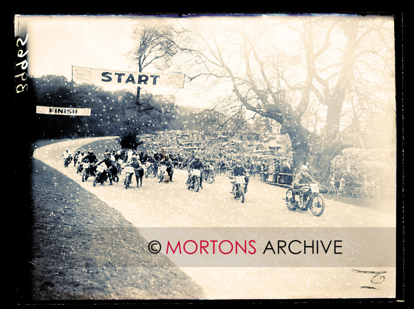 062 SFTP 6 
 Straight from the plate - Easter meeting Donington 1933 - Riders in the second heat of the 350cc race getting away. One assumes that's Fidgeon (71) to the fore. 
 Keywords: 1933, Donington Park, Glass plate, Mortons Archive, Mortons Media Group, Straight from the plate