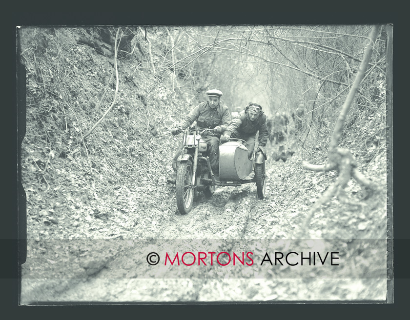 SFTP August 2015 05 
 The Mansell Trophy Trial, 1950. The purposeful F W Whittle (Panther) was one of the few that passed through Harton Woods unscathed. 
 Keywords: 2014, August, Glass plate, Mortons Archive, Mortons Media Group Ltd, Sidecar, Straight from the plate, The Classic MotorCycle