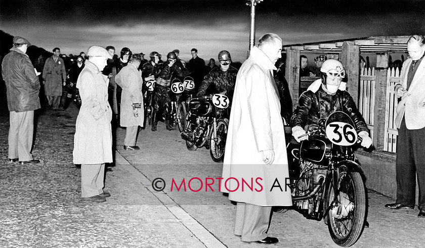 Manx 6B 
 6B – Early morning practice always had a special atmosphere. RE Smith is first away in the 1953 MGP. 
 Keywords: 2012, Exhibition of historic images, Manx Grand Prix, Mortons Archive, Mortons Media Group, Mountain Milestones - Memories from Mona's Isle