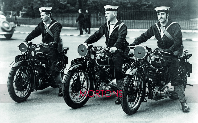 Archive-14 
 Stafford Show April 2020 display - Three new recruits from the Navy to the delights og motorcycles as they are testing the Triumph 1940 Deluxe models 
 Keywords: 2020, April, Mortons Archive, Mortons Media Group Ltd, Motor Cycle, Show display, Stafford Show