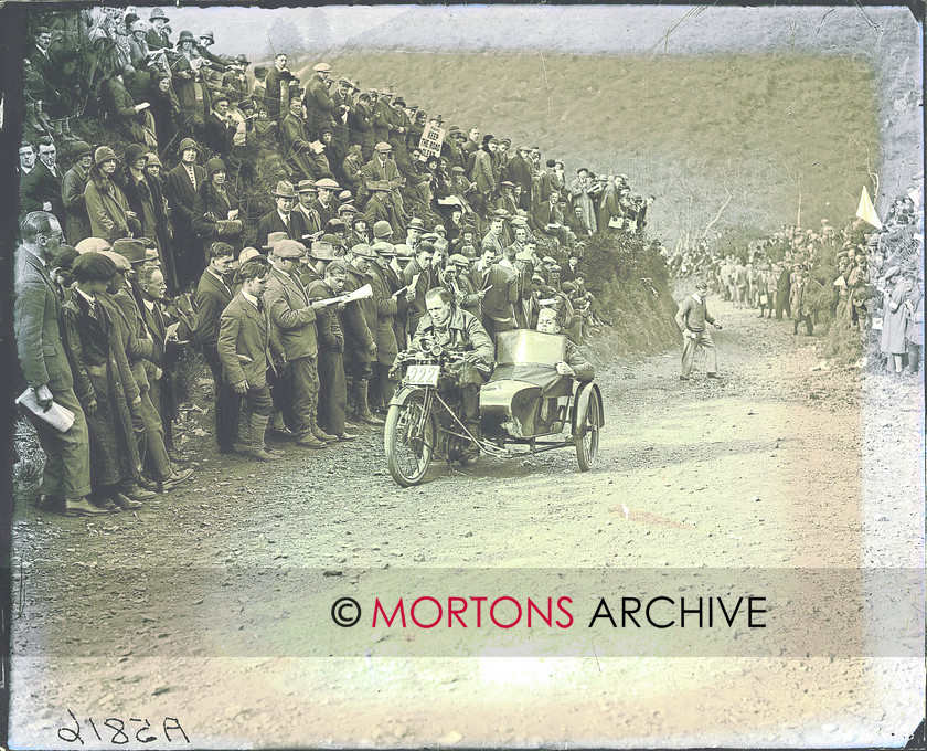 sraight to plate 5816 
 1926 London to Lands End 8th April - RL Richardson's well-laden 350cc Raleigh struggles manfully uphill. 
 Keywords: Apr 11, Mortons Archive, Mortons Media Group, Straight from the plate, The Classic MotorCycle
