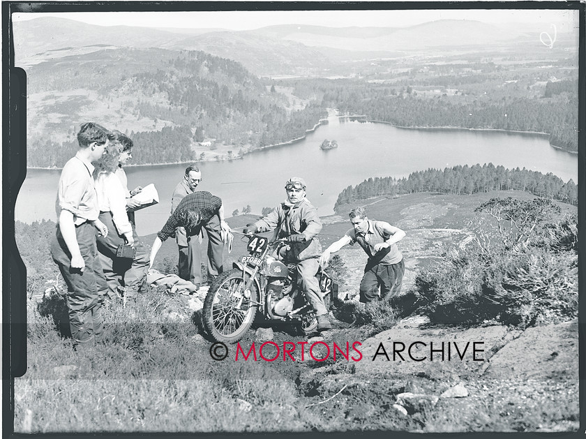 Scot 6 day 53  005 
 Scottish Six Day Trial 1953 - Ted Breffitt 
 Keywords: Classic Issues - Feet up in the 50s, Glass plate, Mortons Archive, Mortons Media Group, Off road