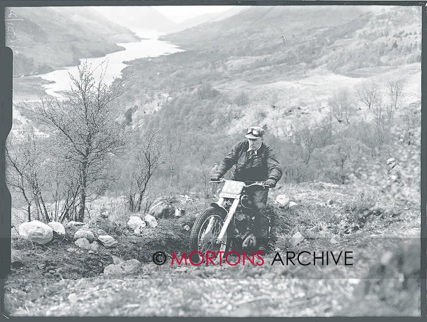 Scot 6 day 58  004 
 Scottish Six Day Trial 1958 - Gordon Jackson (347cc AJS) 
 Keywords: Classic Issues - Feet up in the 50s, Glass plate, Mortons Archive, Mortons Media Group, Off road