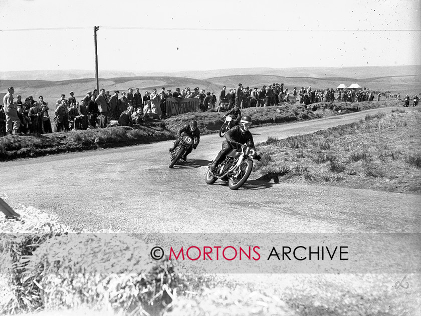 15198-5 
 Eppynt Road Race 1953. 
 Keywords: 12, 15198-5, 19, 1953, April 2010, b.purslow, eppynt road race, glass plate, may, race 3, racing, road, road race, snow, Straight from the plate, tcm, The Classic Motorcycle, velocette