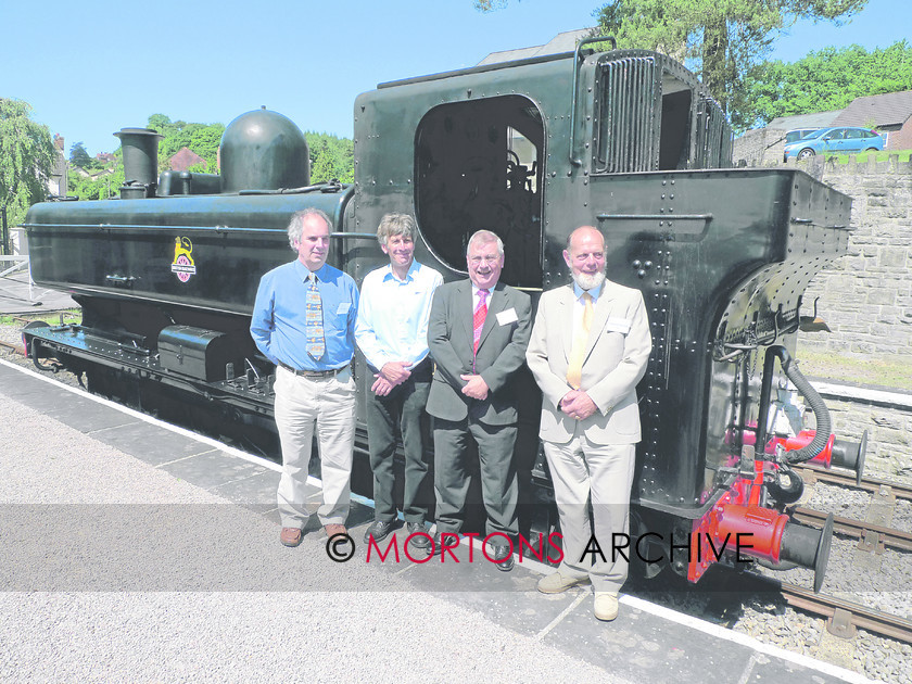 WD584762@20 NEWS 1 HR139 
 Ian Pope, John John Hancock, Roger Phelps adn Mervyn Thomas, who founded the Dean Forest Railway Society in 1970, line up alongside WR 0-6-OPT No. 9682. 
 Keywords: class 0-6-0PT, date 16 June 2010, Dean Forest, Dean Forest celebrates its bicentenary, event, feature News, HR 139, issue 139, make WR, Mortons Media Group, number 9682, place Parkend, publication HR