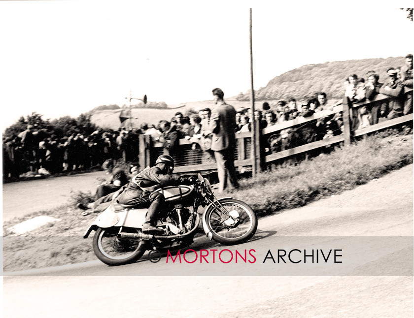 062 SFTP 01 
 JABS March 1651 - Featherbed Manx Norton - Oliver's Mount, Scarborough. Webb and his Norton were regulars up and down the country. 
 Keywords: August, Glass plate, Mortons Archive, Mortons Media Group, Motor Cycling, Straight from the plate, The Classic MotorCycle