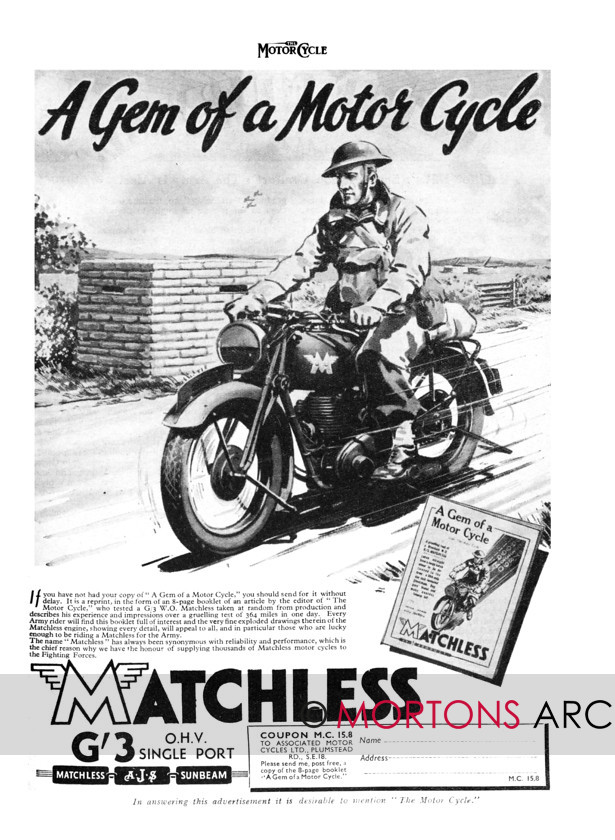 Matchless-A-Gem-of-a-Motorcycle-advert 
 Stafford Show April 2020 display - 
 Keywords: 2020, April, Mortons Archive, Mortons Media Group Ltd, Motor Cycle, Show display, Stafford Show