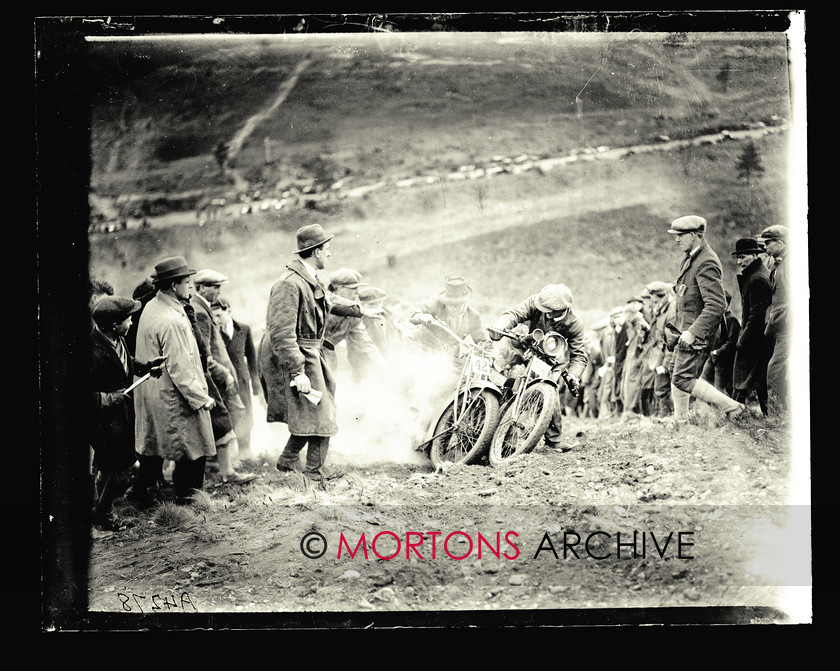 047 SFTP 02 
 The Southern Scott Scramble, March 1925 - R L Richardson (980cc Matchless) and A J Neagus (AJS) having a slight dispute about right of way on 'Red Road', the afternoon route. 
 Keywords: 2014, February, Glass Plates, Mortons Archive, Mortons Media Group Ltd, Straight from the plate, The Classic MotorCycle