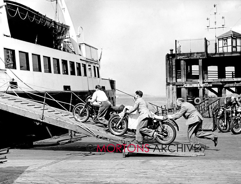 Manx 10A 
 10A – No fancy race transporters for Ellis Boyce, and A Newstead, as they board the ferry at Liverpool for the 1955 MGP. 
 Keywords: 2012, Exhibition of historic images, Manx Grand Prix, Mortons Archive, Mortons Media Group, Mountain Milestones - Memories from Mona's Isle