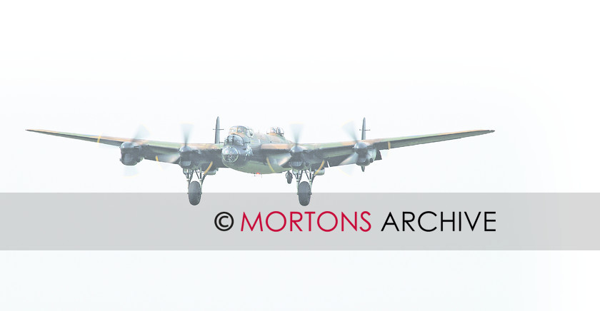 WD523901@Flying 20 
 With wheels down and flaps lowered, PA474 approaches RAF Coningsby on short finals. 
 Keywords: (Multiple values), Aviation Classics, date ?, event ?, feature Flying, issue 1, make Avro, model Lancaster, Mortons Archive, Mortons Media Group, person(s) name ?, place ?, publication Aviation, type BI, year 1945