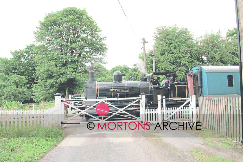 DSC Bell EVR Xing 
 Haydock Foundry 0-6-OWT Belleropjon departs from Idridgehay on the EcclesbourneValley Railway. 
 Keywords: Heritage Railway, Mortons Archive, Mortons Media Group
