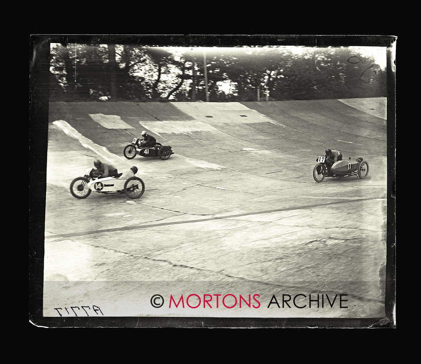062 SFTP 05 
 Thrills, spills and new world records Brooklands, 1927. 'Patchwork' nature of the track well illustrated. 
 Keywords: 2014, Glass plates, July, Mortons Archive, Mortons Media Group Ltd, Straight from the plate, The Classic MotorCycle