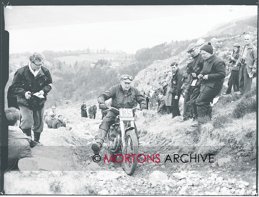 Scot 6 day 58  015 
 Scottish Six Day Trial 1958 - Gordon Jackson (AJS) 
 Keywords: Classic Issues - Feet up in the 50s, Glass plate, Mortons Archive, Mortons Media Group, Off road