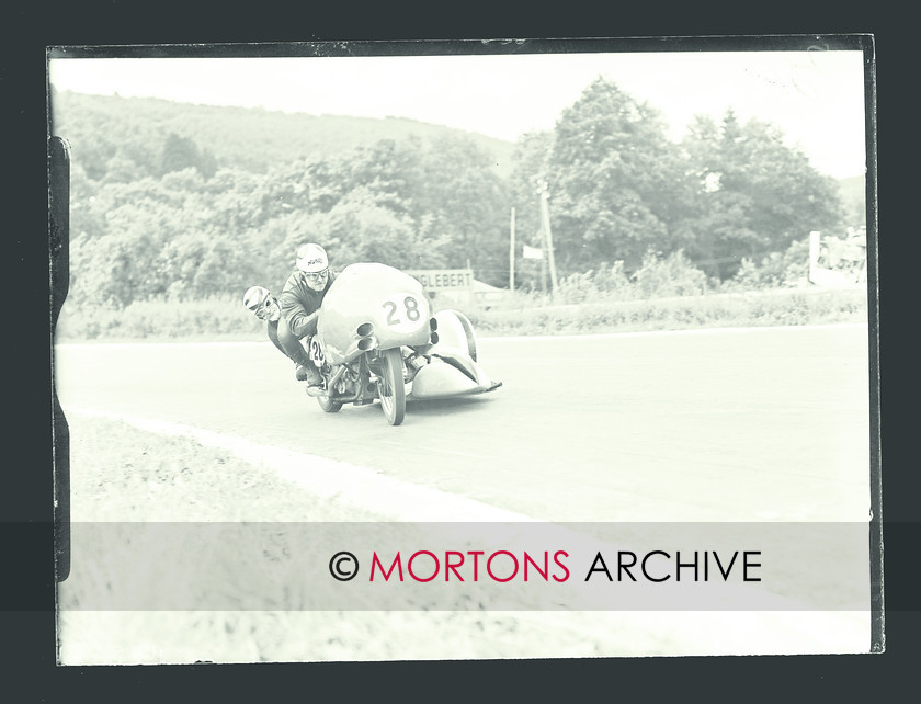 047 Glass Plate 09 Box-16015 
 Cyril Smith, parntered by Stan Dibben, raced to third place on their 1953 works-engined powered outfit. 
 Keywords: Belgian Grand Prix, December, Glass Plates, Mortons Archive, Mortons Media Group Ltd, Sidecar, The Classic MotorCycle