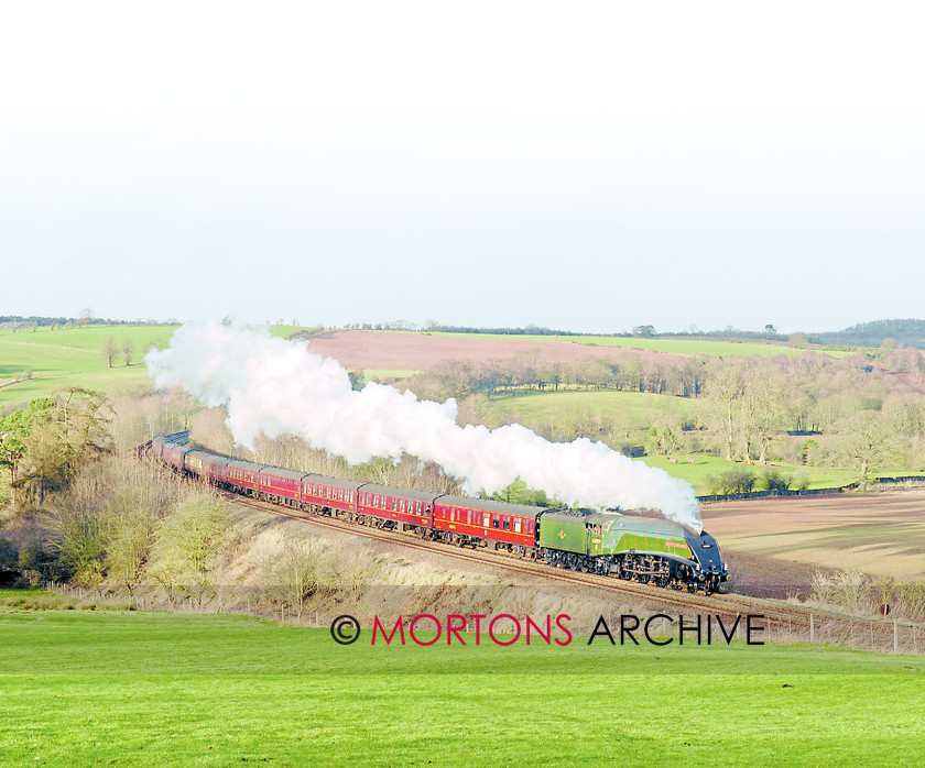 60009 Armathwaite 
 A4 conquers the fells - Union of South Africa's driver whistles for the tunel as the train rounds the curve at Armathwaite. 
 Keywords: Heritage Railway, Mortons Archive, Mortons Media Group, News