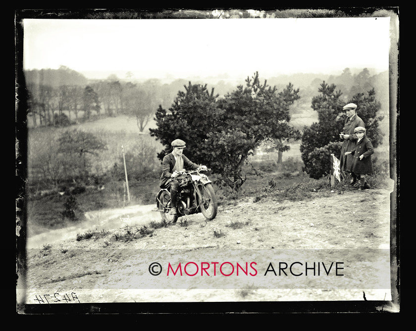 047 SFTP 04 
 The Southern Scott Scramble, March 1925 - B H Cathrick, Dunelt, making good ascent of the hill named 'Opofsky'. 
 Keywords: 2014, February, Glass Plates, Mortons Archive, Mortons Media Group Ltd, Straight from the plate, The Classic MotorCycle