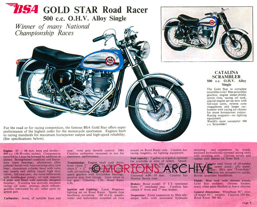 Goldie 14 
 The US market Catalina, 1961. 
 Keywords: BSA, Gold Star, Mortons Archive, Mortons Media Group