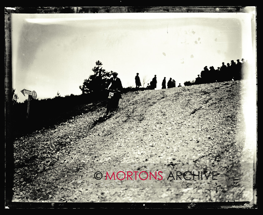 047 SFTP 05 
 The Southern Scott Scramble, March 1925 - Nearing the finish is G Barnwell, on his 349cc BSA. He was classicied 14th in the standings. 
 Keywords: 2014, February, Glass Plates, Mortons Archive, Mortons Media Group Ltd, Straight from the plate, The Classic MotorCycle