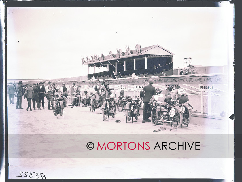 FRENCH GP 1925 05 
 The 1925 French Grand Prix - Motorcycles collected before the start of the event, with No. 27 one of the works Douglas machines. 
 Keywords: Mortons Archive, Mortons Media Group, Sept 11, Straight from the plate, The Classic MotorCycle