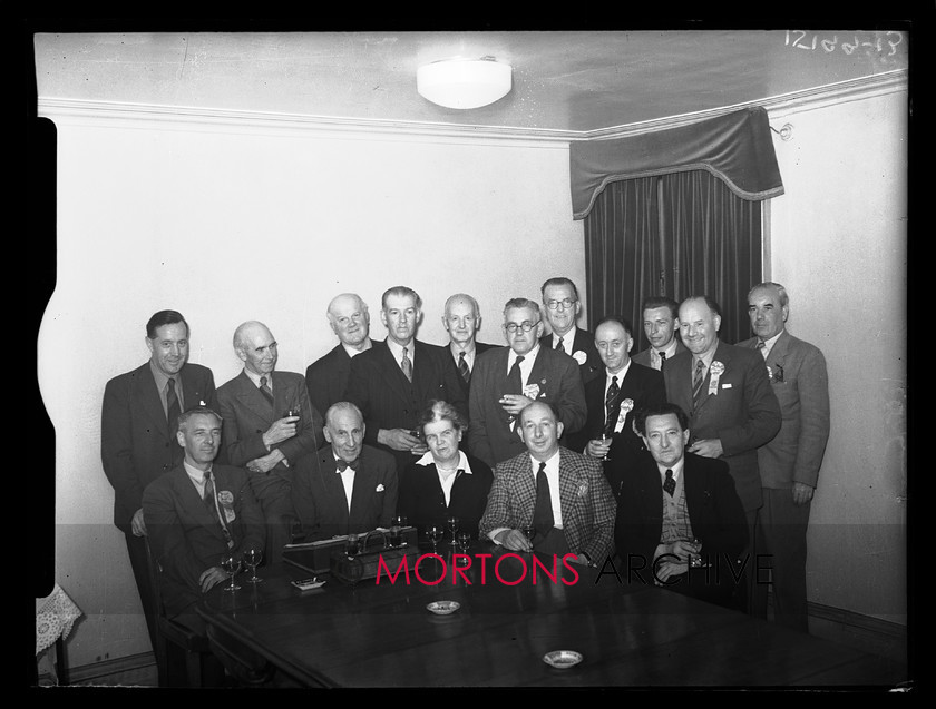 15199-05 
 1953 Scottish Six Days Trial (SSDT). Group photograph of what would seem to be the organising committee, plus guests. 
 Keywords: 15199-01, 1953, 6 day trial, glass plate, may 1953, Mortons Archive, Mortons Media, scottish, Straight from the plate, The Classic Motorcycle, trial, 15199-02, 15199-03, 15199-04, 15199-05, 15199-06, 15199-07, 15199-08, 15199-09, 15199-10, 15199-11, 15199-12, 15199-13