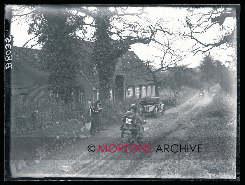 TCM FTP 15 
 Carshalton Motorcycle Club's Pillion Trial, May 1932. What's possibly three generations of the same family, watch the riders pass. 
 Keywords: glass plate, Mortons Archive, Mortons Media Group Ltd, Straight from the plate