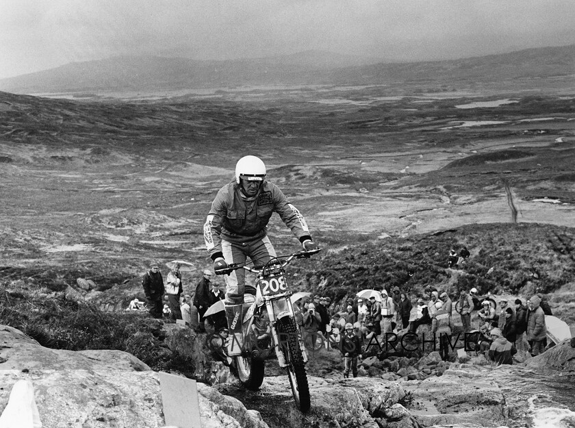 NNC-T-A-03 
 NNC T A03 - SSDT 1987, Arguably the finest Scottish 6 days Competitor of all time, Mick Andrews 250 Honda with Rannock moor the Backdrop to the final section at BA House. 
 Keywords: Mortons Archive, Mortons Media Group Ltd, Nick Nicholls, Trials