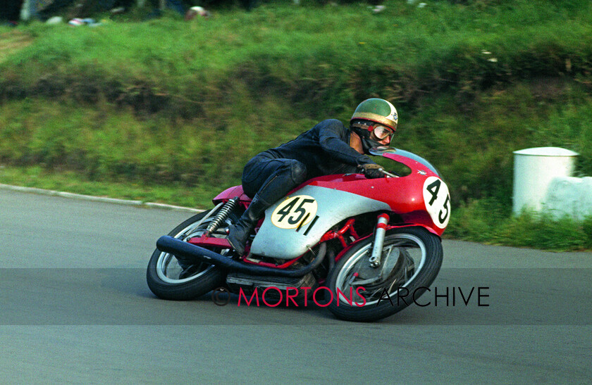 Agostini-013 
 From the Nick Nicholls Collection - Giacomo Agostini on the 500 MV-3 at Mallory 25 September 1966.