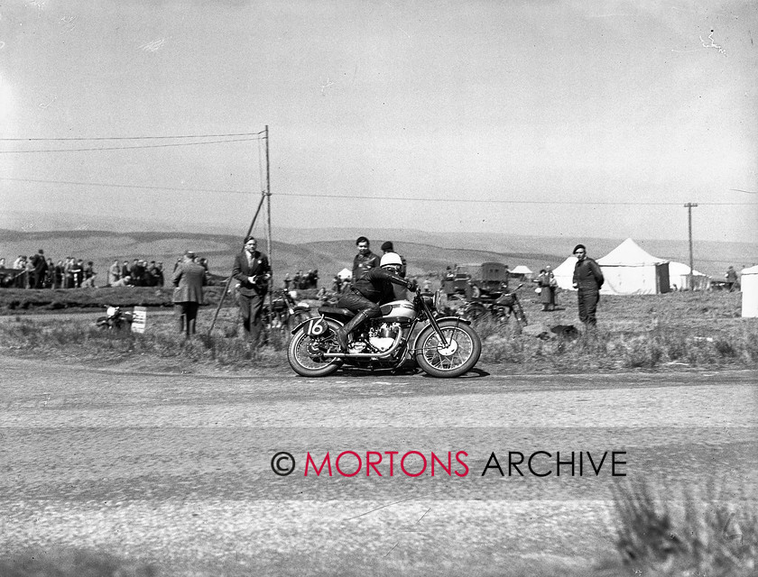 15198-9 
 Eppynt Road Race 1953. 
 Keywords: 15198-9, 16, 1953, April 2010, d powell, eppynt road race, glass plate, may, race 1, racing, road, road race, Straight from the plate, tcm, The Classic Motorcycle, triumph
