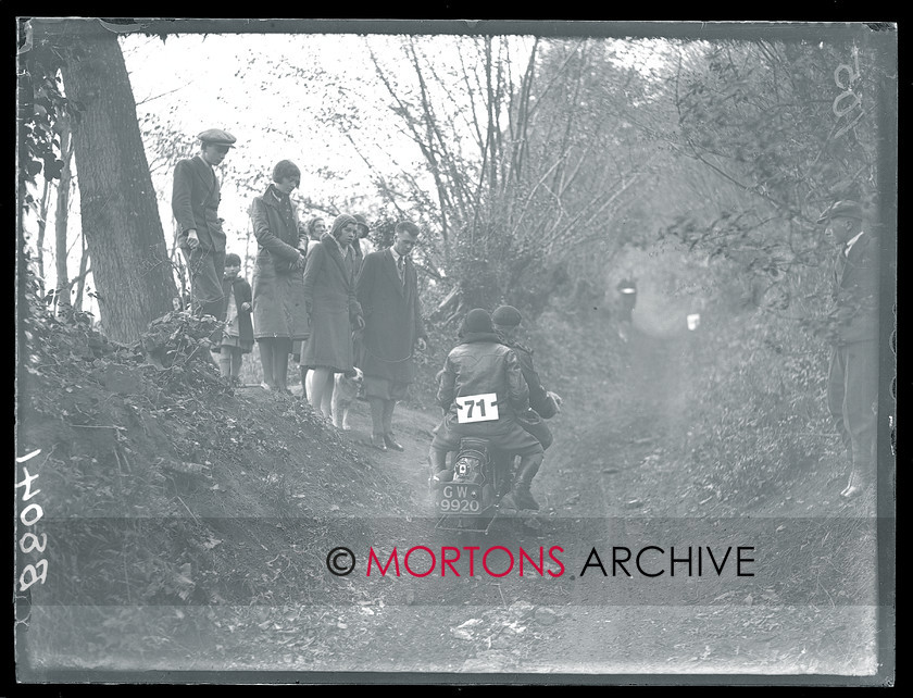 TCM FTP 16 
 Carshalton Motorcycle Club's Pillion Trial, May 1932. 
 Keywords: glass plate, Mortons Archive, Mortons Media Group Ltd, Straight from the plate