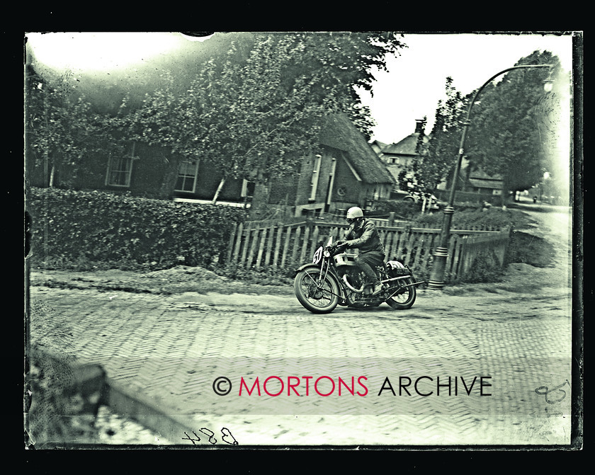 059 Dutch TT 1928 03 
 Wilmot Evans (Triumph) rounding Hooghalen hairpin in the 500cc race. 
 Keywords: Action, Dutch, Glass Plate Collection, Mortons Archive, Mortons Media Group Ltd, Road racing, Straight from the plate, TT