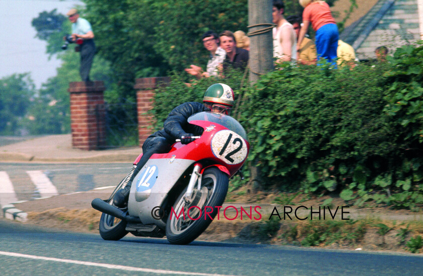 Agostini-039 
 From the Nick Nicholls Collection - Giacomo Agostini 350 MV-3 at Whitegates, Ramsey in the 1970 350cc Isle of Man TT.