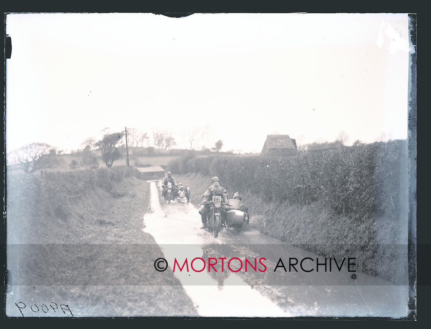 CARDIFF-LEICESTER 1928 05 
 Paggy Shillabeer (Matchless sc) and C M Harley (Rudge sc) on the flooded road at St. Nicholas Hill. 
 Keywords: 1928 Cardiff - Leicester - Cardiff trial, 2011, Mortons Archive, Mortons Media Group, November, Straight from the plate, The Classic MotorCycle