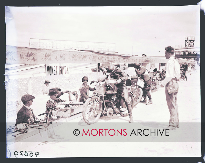 FRENCH GP 1925 09 
 The 1925 French Grand Prix - One of the French entrants refuels his machine. 
 Keywords: Mortons Archive, Mortons Media Group, Sept 11, Straight from the plate, The Classic MotorCycle
